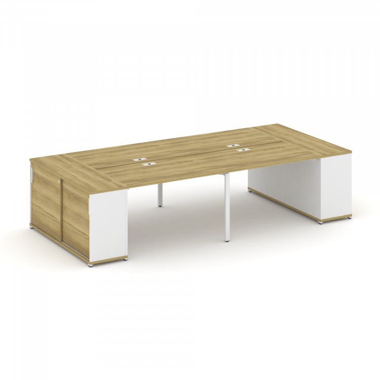 Concept Рабочая станция с опорными шкафами-купе CN.DRS-278 W Дуб Винченцо/Белый Бриллиант/Металл Бел