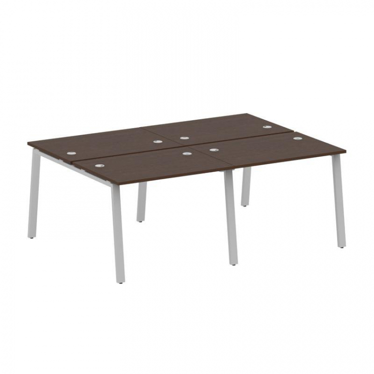 Metal System Рабочая станция на 4 места на А-образном м/к БА.СМ-4.1 Венге Цаво/Металл Серый 2000*147