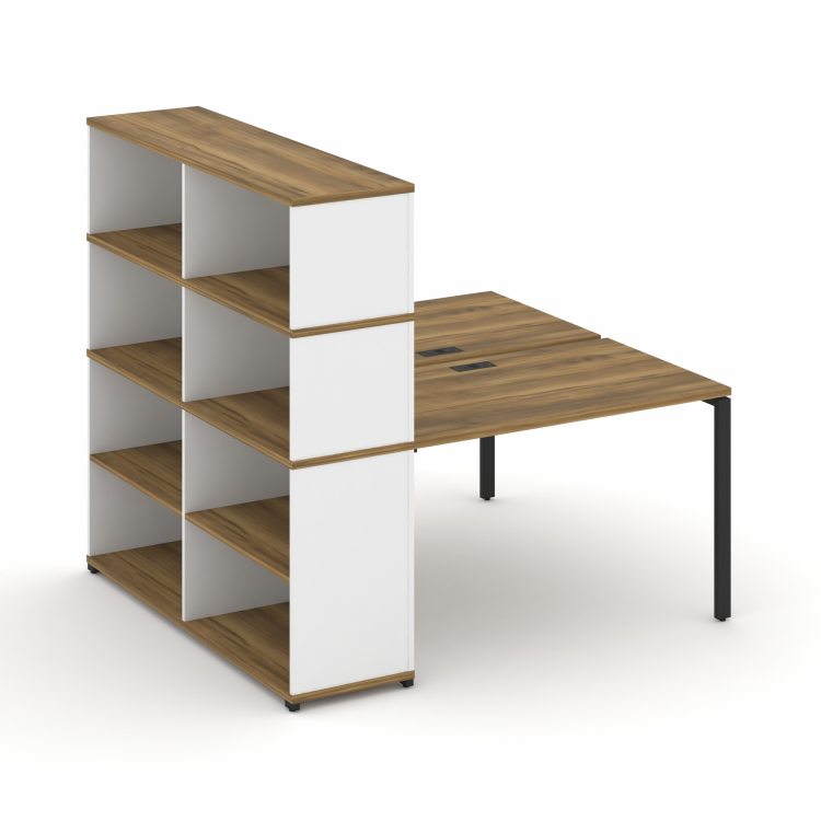 Concept Рабочая станция с опорным стеллажом с надставкой выс. CN.DRS-214 Сандал Янтарный/Белый Брилл