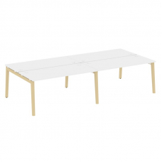 Onix Wood Рабочая станция OW.D.RS-4.4.7 Белый Бриллиант/Дуб Светлый/Металл Белый 3160*1475*750