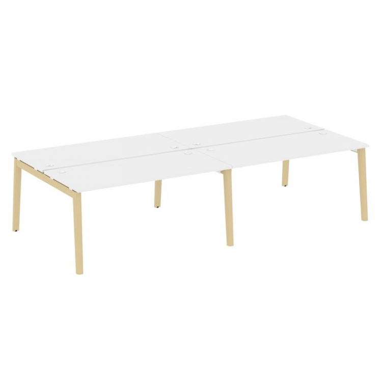 Onix Wood Рабочая станция OW.D.RS-4.4.7 Белый Бриллиант/Дуб Светлый/Металл Белый 3160*1475*750