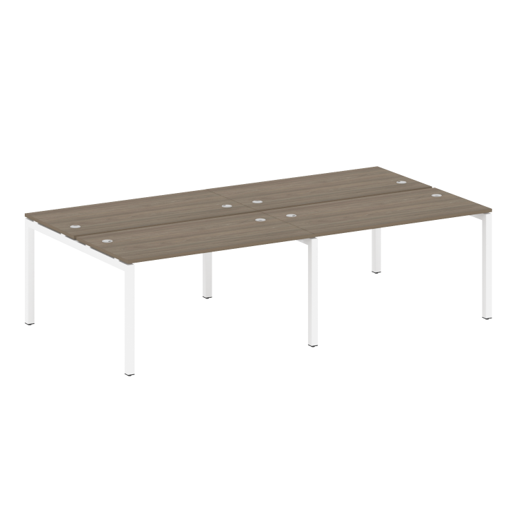 Metal System Quattro Рабочая станция на 4 места на П-образном м/к 50БП.СМ-4.3 Вяз Благородный/Металл