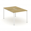 Concept Рабочая станция на 2 места CN.DRS-001 Дуб Винченцо/Металл Белый 980*1480*750