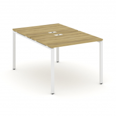 Concept Рабочая станция на 2 места CN.DRS-001 Дуб Винченцо/Металл Белый 980*1480*750