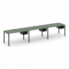 Concept Рабочая станция односторонняя с подвес. тумбами 3 места CN.ORS-124 Кобо/Антрацит/Металл Антр