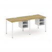 Concept Рабочая станция односторонняя с подвес. тумбами 2 места CN.ORS-105 Дуб Винченцо/Белый Брилли