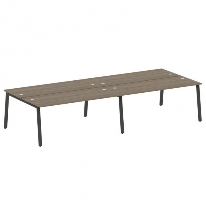 Metal System Рабочая станция на 4 места на А-образном м/к БА.СМ-4.5 Вяз Благородный/Металл Антрацит