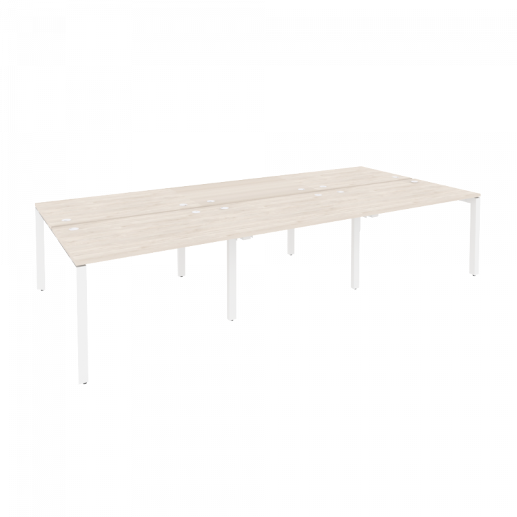 Onix Рабочая станция на П-образном м/к O.MP-D.RS-6.2.8 Денвер Светлый/Металл Белый 3540*1635*750