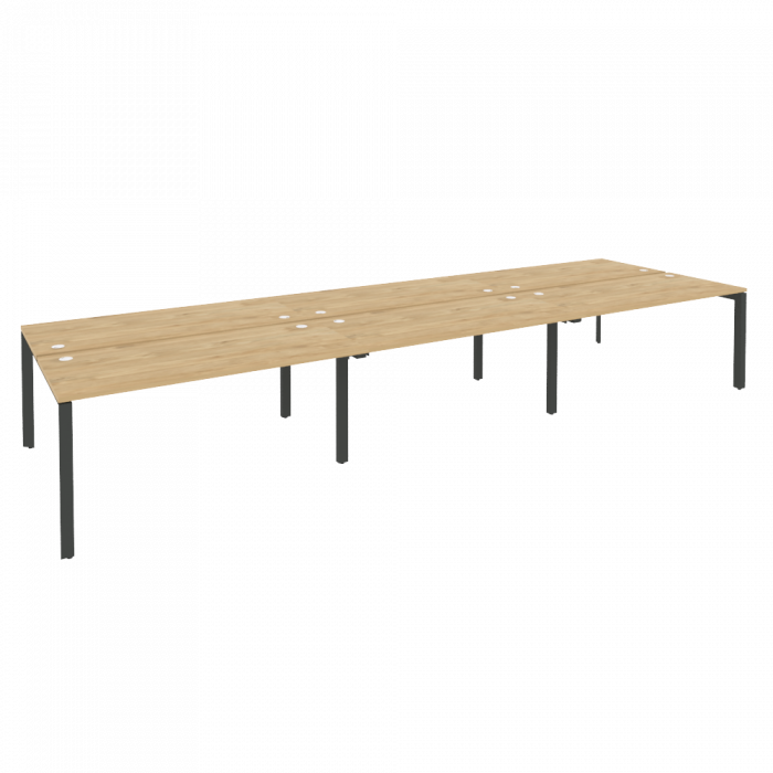 Onix Рабочая станция на П-образном м/к O.MP-D.RS-6.4.7 Тиквуд Светлый/Металл Антрацит 4740*1475*750