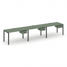 Concept Рабочая станция односторонняя с подвес. тумбами 3 места CN.ORS-132 B Кобо/Металл Черный 4740