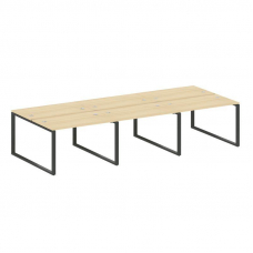 Metal System Рабочая станция на 6 мест на О-образном м/к БО.СМ-6.2 Акация Лорка/Металл Антрацит 3600