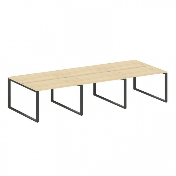 Metal System Рабочая станция на 6 мест на О-образном м/к БО.СМ-6.2 Акация Лорка/Металл Антрацит 3600