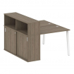 Metal System Рабочая станция с шкафом-купе на А-образном м/к БА.РС-СШК-2.1 Т Вяз Благородный/Металл