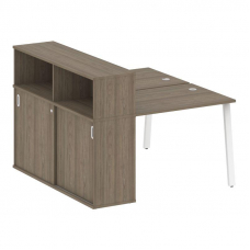 Metal System Рабочая станция с шкафом-купе на А-образном м/к БА.РС-СШК-2.1 Т Вяз Благородный/Металл