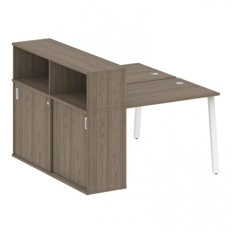 Metal System Рабочая станция с шкафом-купе на А-образном м/к БА.РС-СШК-2.1 Т Вяз Благородный/Металл