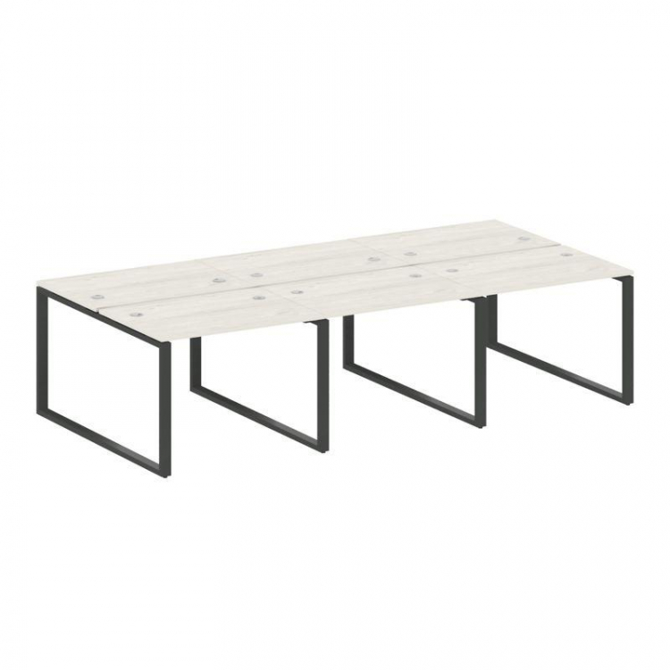 Metal System Рабочая станция на 6 мест на О-образном м/к БО.СМ-6.1 Дуб Наварра/Металл Антрацит 3000*