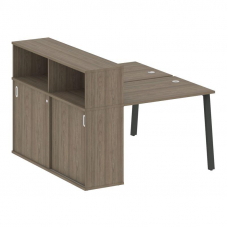 Metal System Рабочая станция с шкафом-купе на А-образном м/к БА.РС-СШК-2.1 Т Вяз Благородный/Металл