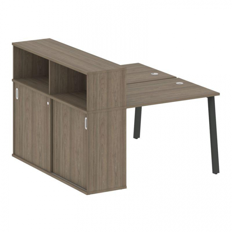 Metal System Рабочая станция с шкафом-купе на А-образном м/к БА.РС-СШК-2.1 Т Вяз Благородный/Металл