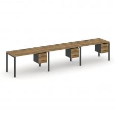 Concept Рабочая станция односторонняя с подвес. тумбами 3 места CN.ORS-136 A Сандал Янтарный/Антраци