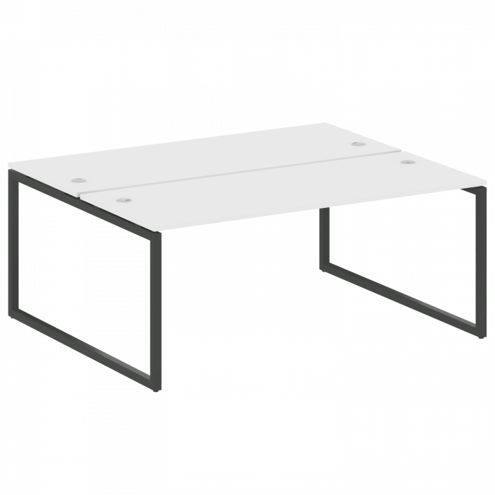 Metal System Quattro Рабочая станция на О-образном м/к 40БО.РАС-СП-2.5 Белый/Металл Антрацит 1800*14