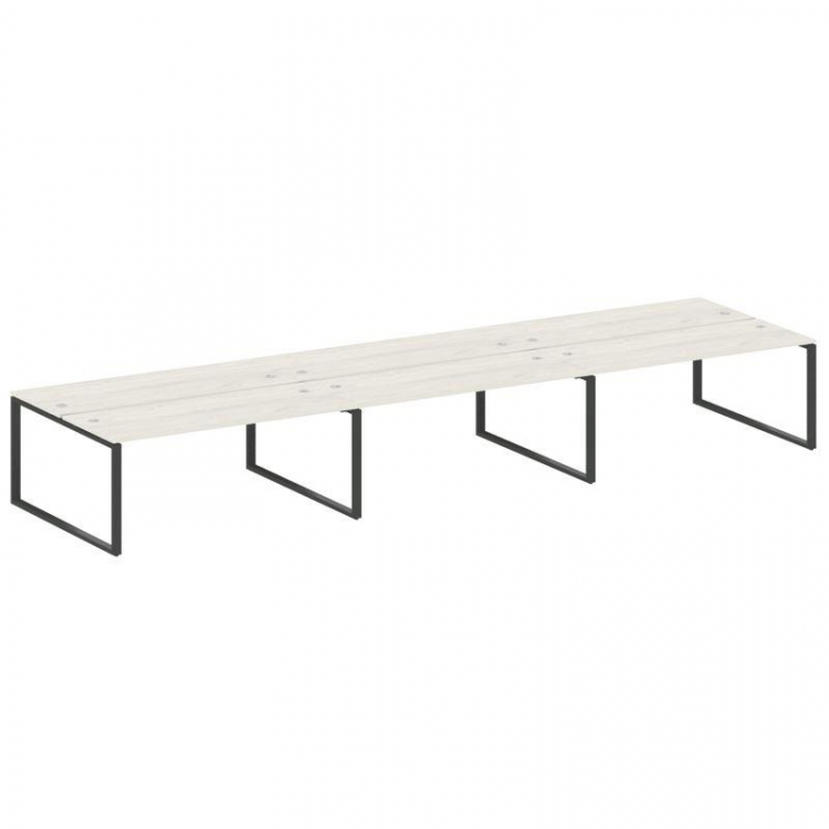 Metal System Рабочая станция на 6 мест на О-образном м/к БО.СМ-6.5 Дуб Наварра/Металл Антрацит 5400*