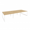 Onix Рабочая станция на О-образном м/к O.MO-D.RS-6.2.7 Тиквуд Светлый/Металл Белый 3540*1475*750