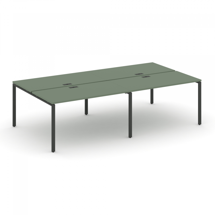 Concept Рабочая станция на 4 места CN.DRS-008 Кобо/Металл Антрацит 3160*1480*750