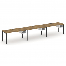 Concept Рабочая станция односторонняя с подвес. тумбами 3 места CN.ORS-124 Сандал Янтарный/Белый Бри