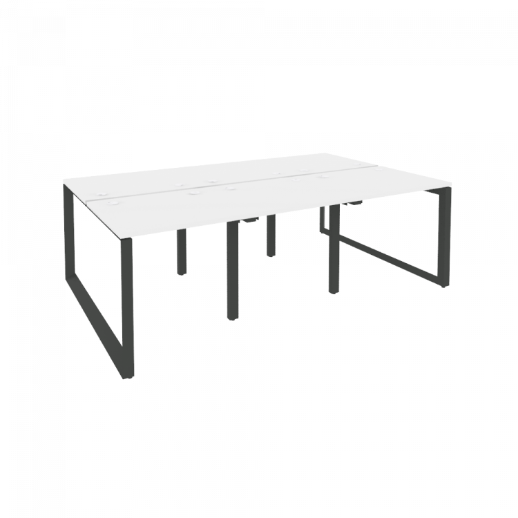 Onix Рабочая станция на О-образном м/к O.MO-D.RS-6.0.7 Белый Бриллиант/Металл Антрацит 2340*1475*750