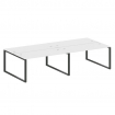 Metal System Рабочая станция на 4 места на О-образном м/к БО.СМ-4.4 Белый/Металл Антрацит 3200*1475*