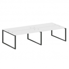 Metal System Рабочая станция на 4 места на О-образном м/к БО.СМ-4.4 Белый/Металл Антрацит 3200*1475*