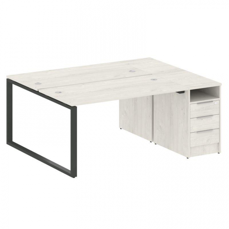 Metal System Рабочая станция с тумбой на О-образном м/к БО.РС-СТП-2.3 Дуб Наварра/Металл Антрацит 18