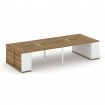 Concept Рабочая станция с опорными шкафами-купе CN.DRS-279 W Сандал Янтарный/Белый Бриллиант/Металл