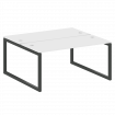 Metal System Quattro Рабочая станция на О-образном м/к 50БО.РАС-СП-2.4 Белый/Металл Антрацит 1600*14