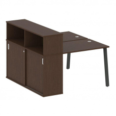 Metal System Рабочая станция с шкафом-купе на А-образном м/к БА.РС-СШК-2.1 Т Венге Цаво/Металл Антра