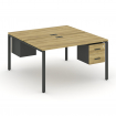 Concept Рабочая станция 2 сторонняя с подвесными тумбами на 2 места CN.DRS-116 A Дуб Винченцо/Антрац