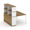 Concept Рабочая станция с опорным распаш. шкафом с надставкой выс. CN.DRS-229 W Сандал Янтарный/Белы