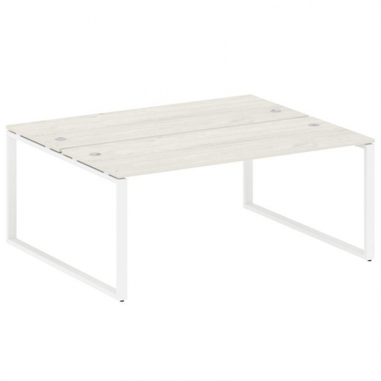 Metal System Рабочая станция на О-образном м/к БО.РАС-СП-2.5 Дуб Наварра/Металл Белый 1800*1475*750