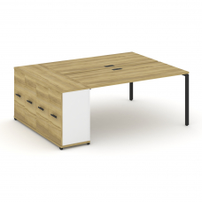 Concept Рабочая станция с опорным распаш. шкафом CN.DRS-220 B Дуб Винченцо/Белый Бриллиант/Металл Че