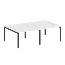 Metal System Quattro Рабочая станция на 4 места на П-образном м/к 50БП.СМ-4.2 Белый/Металл Антрацит