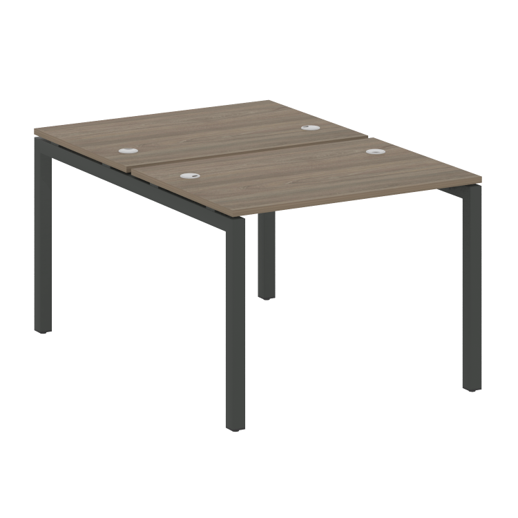 Metal System Quattro Рабочая станция на П-образном м/к 50БП.РАС-СП-2.1 Вяз Благородный/Металл Антрац