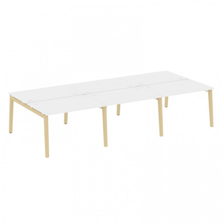 Onix Wood Рабочая станция OW.D.RS-6.2.8 Белый Бриллиант/Дуб Светлый/Металл Белый 3540*1635*750