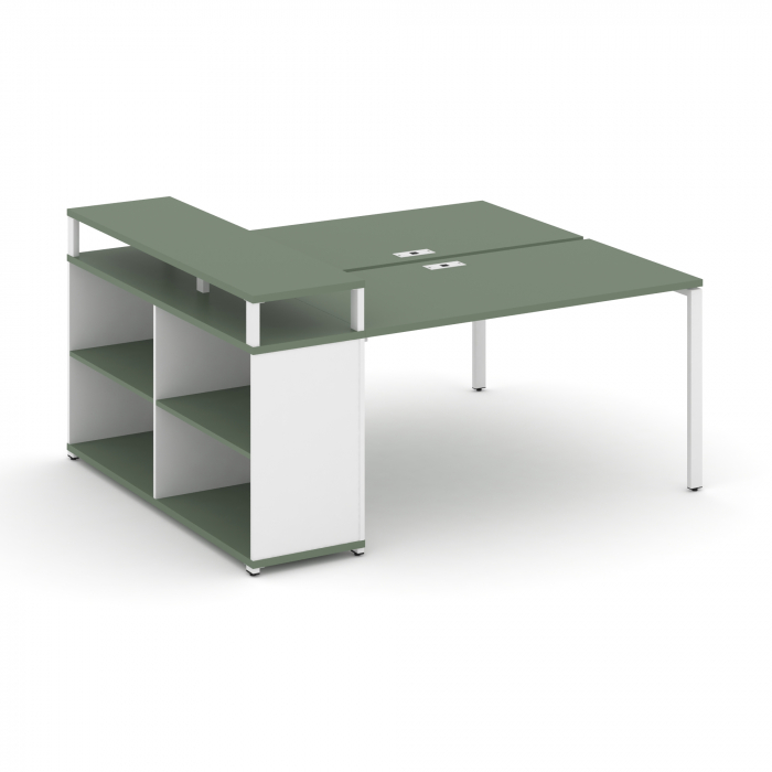 Концепт Рабочая станция с опорным стеллажом с верх. горизонтом CN.DRS-205 Кобо/Белый Бриллиант/Мета