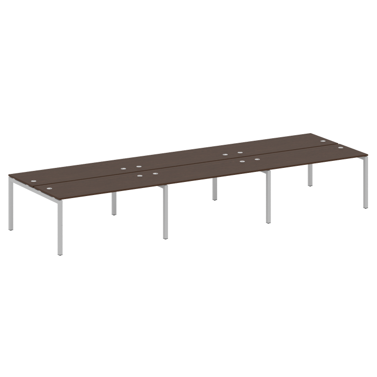 Metal System Quattro Рабочая станция на 6 раб. мест на П-образном м/к 50БП.СМ-6.4 Венге Цаво/Металл