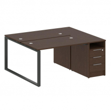 Metal System Рабочая станция с тумбой на О-образном м/к БО.РС-СТП-2.2 Венге Цаво/Металл Антрацит 161
