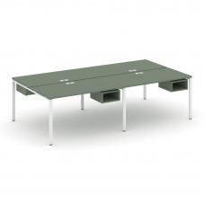 Concept Рабочая станция двухсторонняя с подвесными тумбами на 4 места CN.DRS-123 Кобо/Металл Белый 2