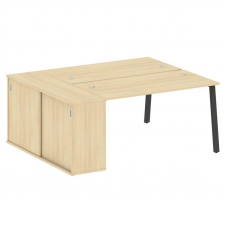 Metal System Рабочая станция с шкафом-купе на А-образном м/к БА.РС-СШК-1.3 Т Акация Лорка/Металл Ант