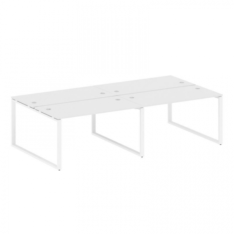 Metal System Рабочая станция на 4 места на О-образном м/к БО.СМ-4.3 Белый/Металл Белый 2800*1475*750