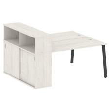 Metal System Рабочая станция с шкафом-купе на А-образном м/к БА.РС-СШК-2.3 Т Дуб Наварра/Металл Антр