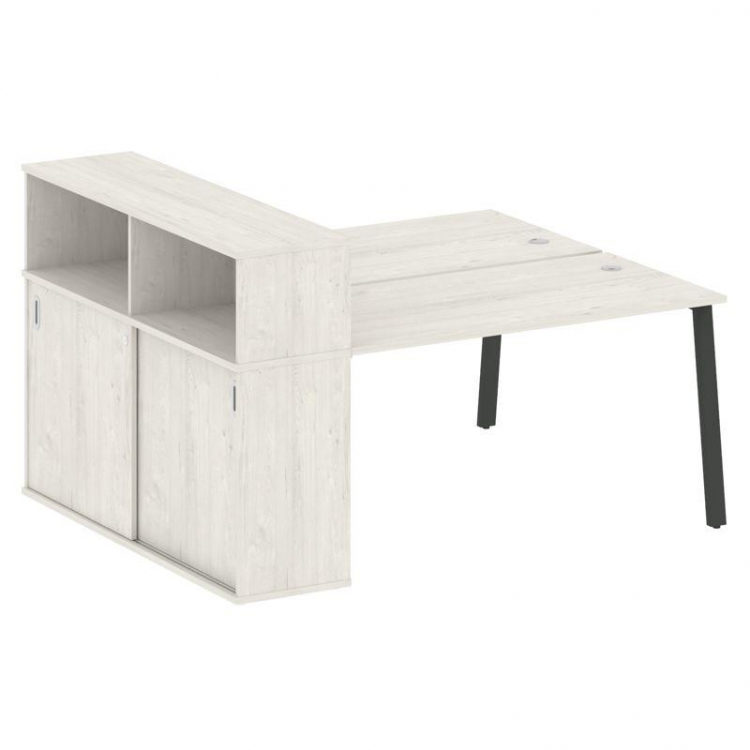 Metal System Рабочая станция с шкафом-купе на А-образном м/к БА.РС-СШК-2.3 Т Дуб Наварра/Металл Антр